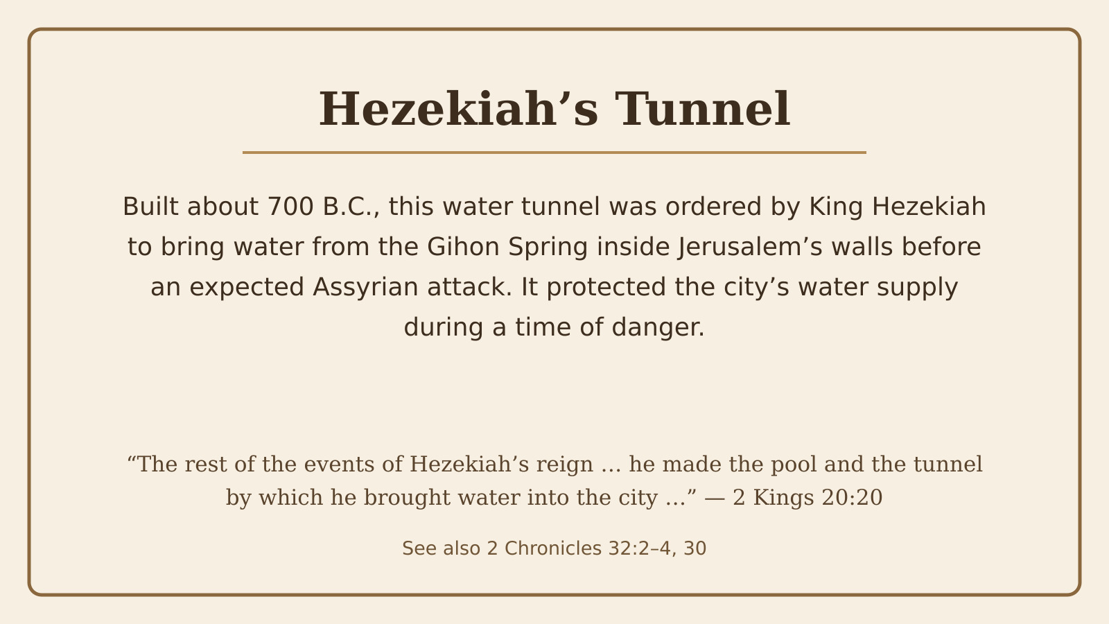 Hezekiah’s Tunnel explanation